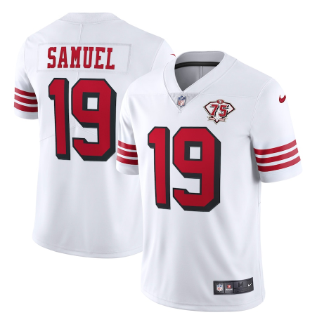 Men's White San Francisco 49ers #19 Deebo Samuel 2021 2nd 75th Anniversary 2nd Alternate Vapor Untouchable Limited Stitched NFL Jersey